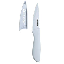 White ceramic knife set: smooth-edge chef knife with matching serrated blade