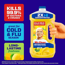 Mr. Clean antibacterial cleaner bottle with 99.9% kill bacteria & viruses badge