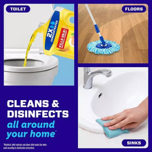 Mr. Clean antibacterial cleaner bottle with toilet, floors, and sink use icons