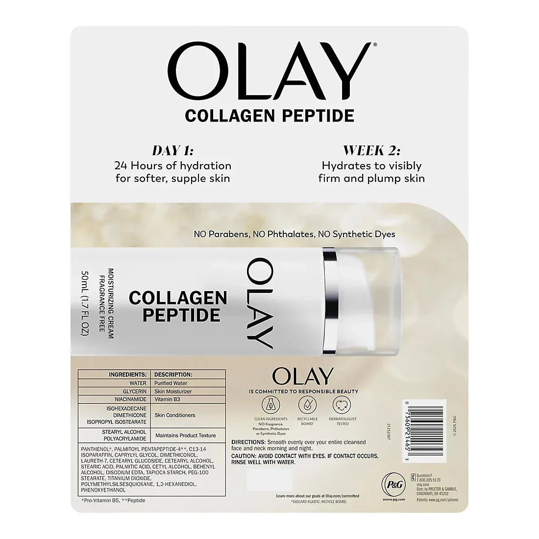 Olay Collagen Peptide Facial Moisture Cream, 2 pk./1.7 fl. oz. - USA MEGA SHOP