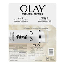 Olay Collagen Peptide facial moisture cream box back with product info and barcode