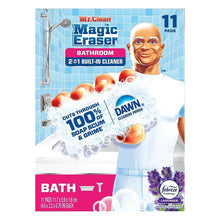 Bathroom magic eraser sponge pads box, 11 count, built-in cleaner, lavender scent