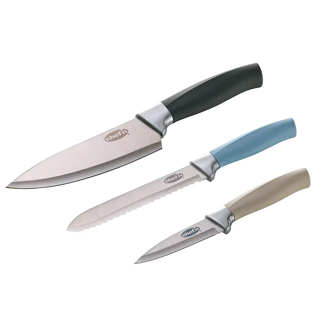 Chef'n 3-Pc. Soft Handle Chef Knife Set - USA MEGA SHOP