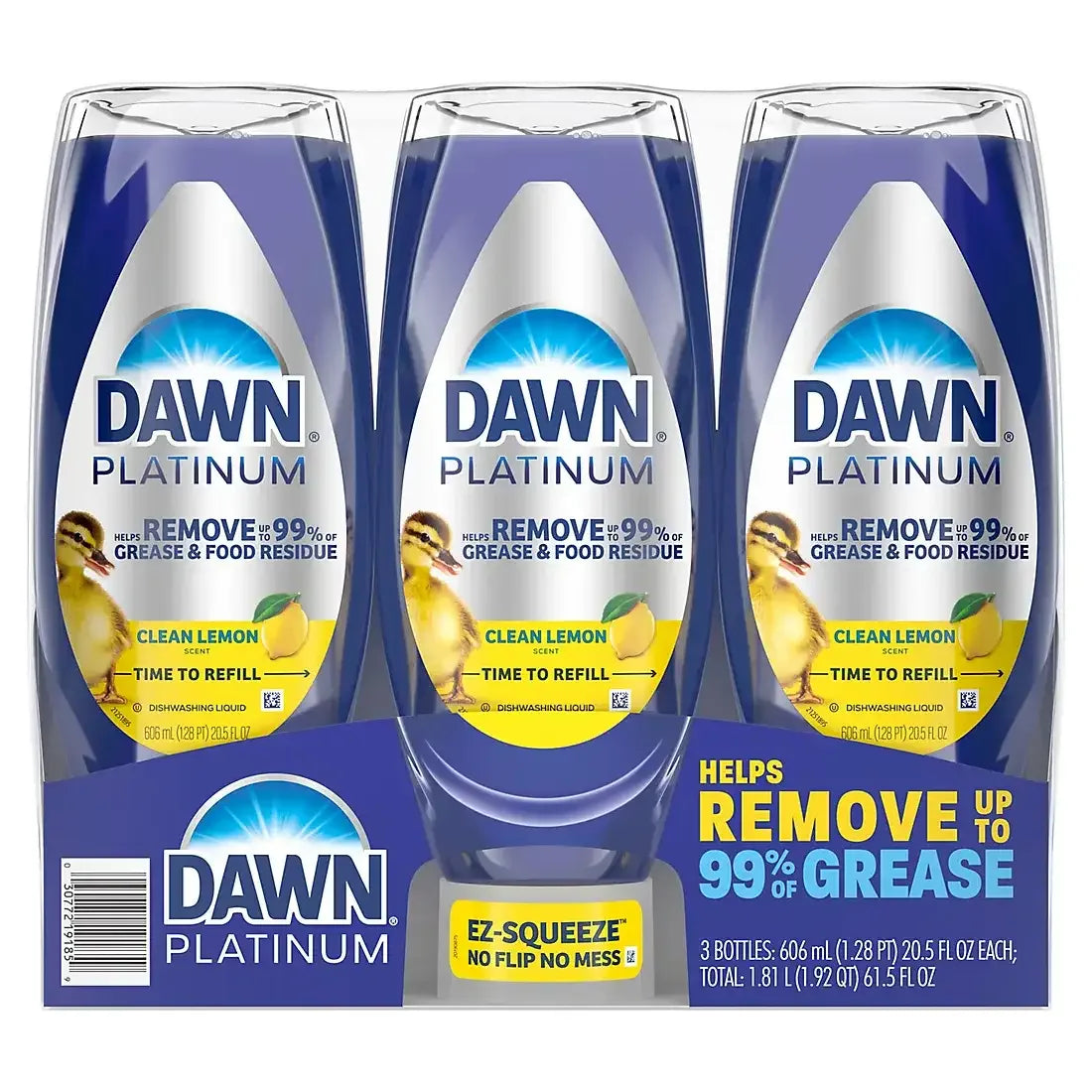 Dawn Platinum Bleach Alternative EZ-Squeeze Dish Soap - Clean Lemon, 3 pk./20.5 fl. oz. each - USA MEGA SHOP