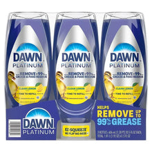 Dawn Platinum dish soap 3-pack with EZ-Squeeze bottles, blue and white, clean lemon