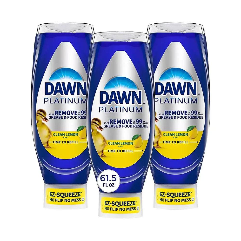 Dawn Platinum Bleach Alternative EZ-Squeeze Dish Soap - Clean Lemon, 3 pk./20.5 fl. oz. each - USA MEGA SHOP