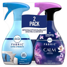 2-pack fabric extra strength spray bottles, blue and purple, Calm scent
