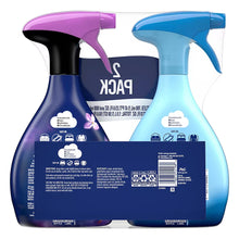 Fabric spray bottles with back label panels, two-pack, blue and purple