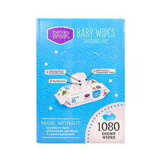 Baby wipes pack, fragrance-free, blue with wrapped wipes graphic and 1080 count
