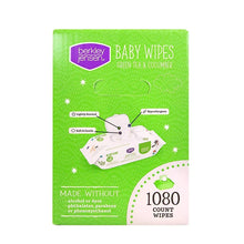 Baby wipes package back panel, green tea & cucumber, 1080 count
