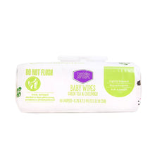 Berkley Jensen baby wipes pack side view, do not flush marking and 90 wipes
