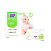 Baby wipes pack with baby and green tea & cucumber label