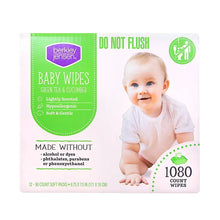 Baby wipes pack, green tea & cucumber, 1080 count, do not flush