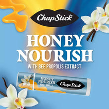 Honey Nourish lip balm tube with ChapStick logo and honey vanilla scent