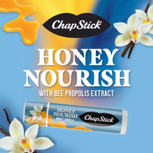 Honey Nourish lip balm tube with bee propolis extract, vanilla