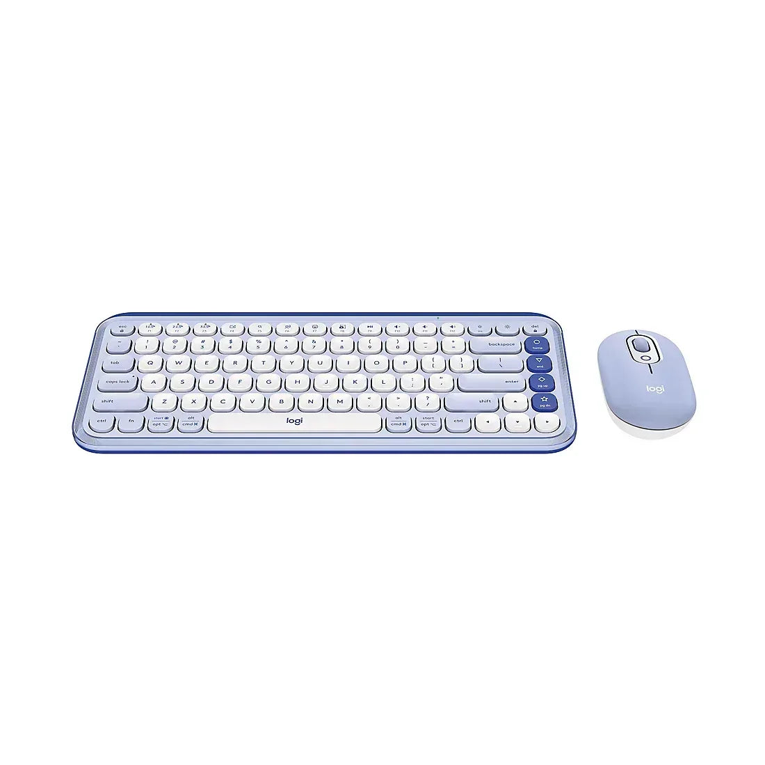 Logitech POP Icon Combo Keyboard and Mouse in Lilac and Off-white