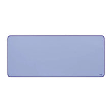 Lilac desk mat, rectangular with rounded corners and purple edge trim
