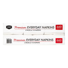 Berkley Jensen premium everyday paper napkins, two packs shown, white 660 ct