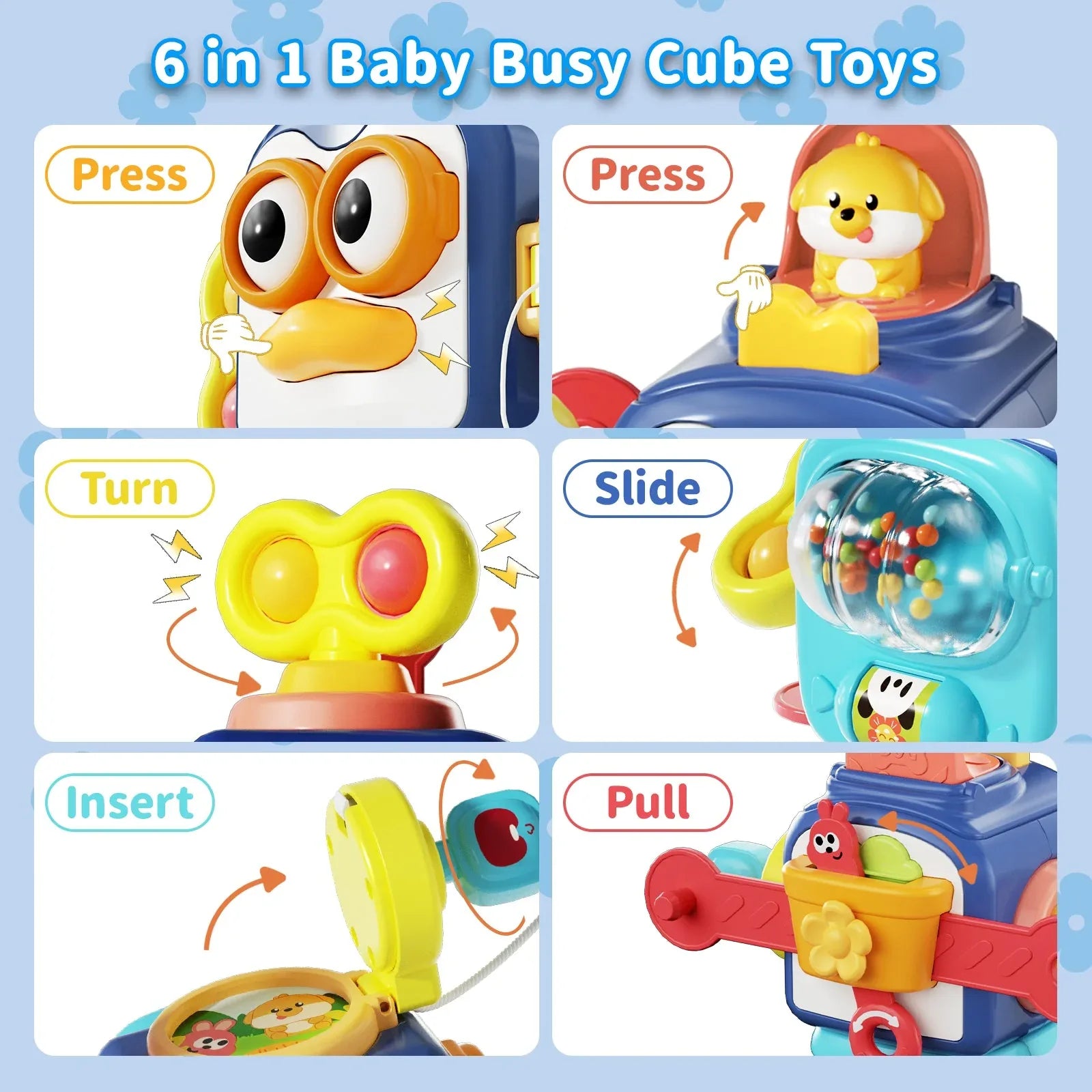 Dimoarch 4 in 1 Baby Toys 6-12 Months Boys Girls, Montessori Babies Toy, Infant Toys Suitable for 3-6-9-12 Months Old Baby Boys and Girls Toy Bundles Gift - USA MEGA SHOP