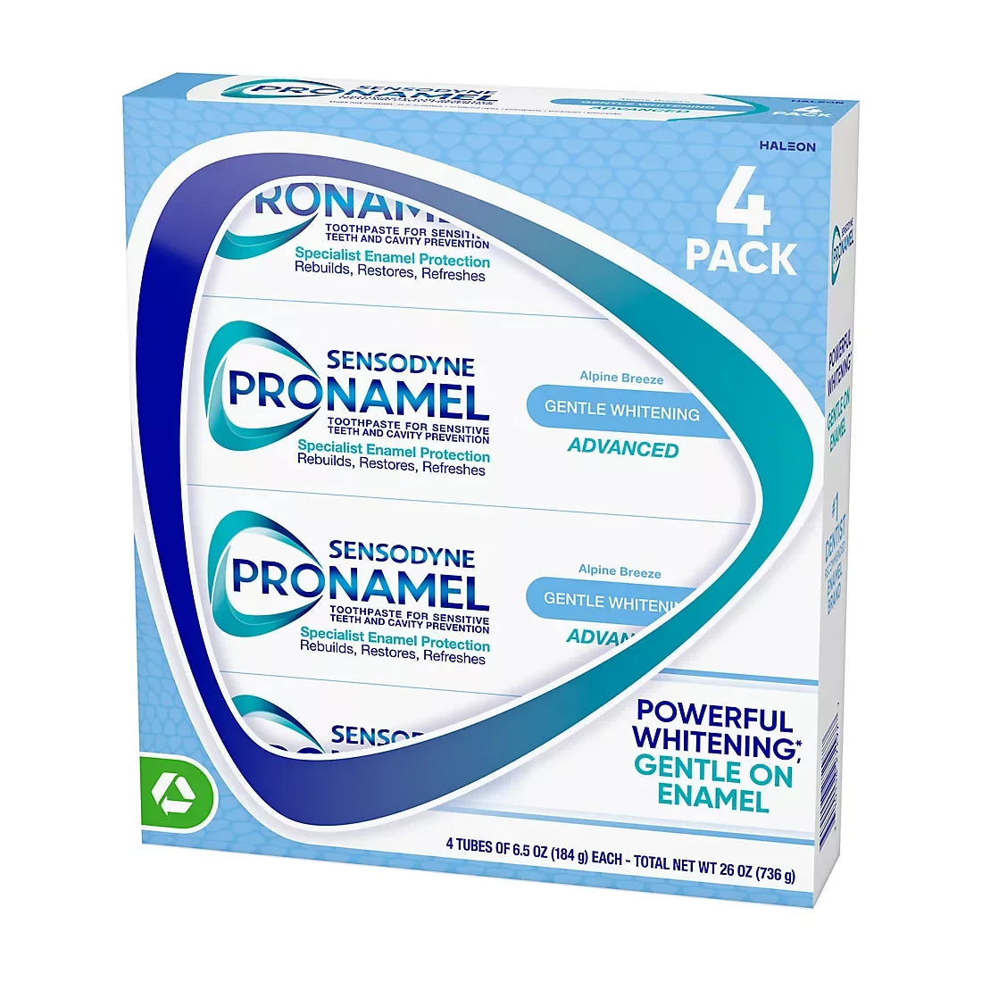 Sensodyne Pronamel Gentle Whitening Advanced Toothpaste for Sensitive Teeth and Cavity, 4 pk./6.5 oz. - USA MEGA SHOP