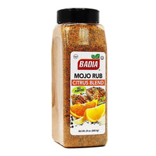 Citrus blend seasoning rub bottle, 24 oz, orange-brown granules, front label