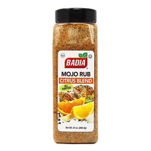 Citrus blend seasoning rub bottle with label, 24 oz, orange-brown granules