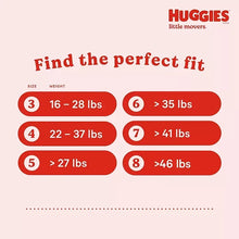 Diaper size chart for Little Movers: sizes 3–8 weight ranges
