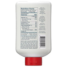 Back of sauce bottle with Nutrition Facts, barcode, and ingredient details