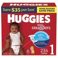 Huggies Little Snugglers diaper box, size 1, 234 count