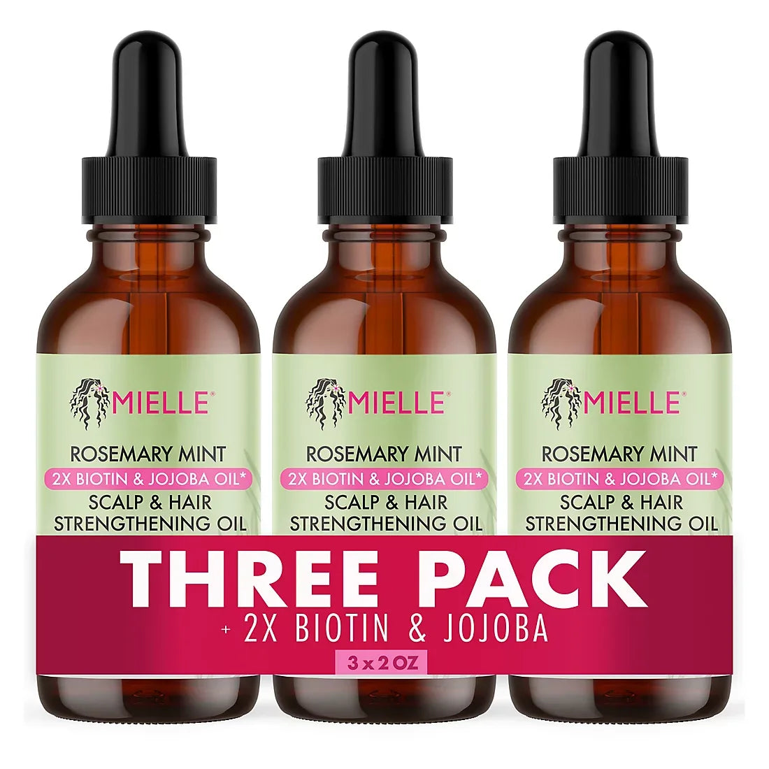 Mielle Rosemary Mint Scalp & Hair Strengthening Oil, 3 pk./2 fl. oz. - USA MEGA SHOP