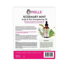Mielle Rosemary Mint scalp & hair strengthening oil back label on product package