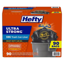 Hefty Ultra Strong 33 gal trash can liner box with 90 count bags