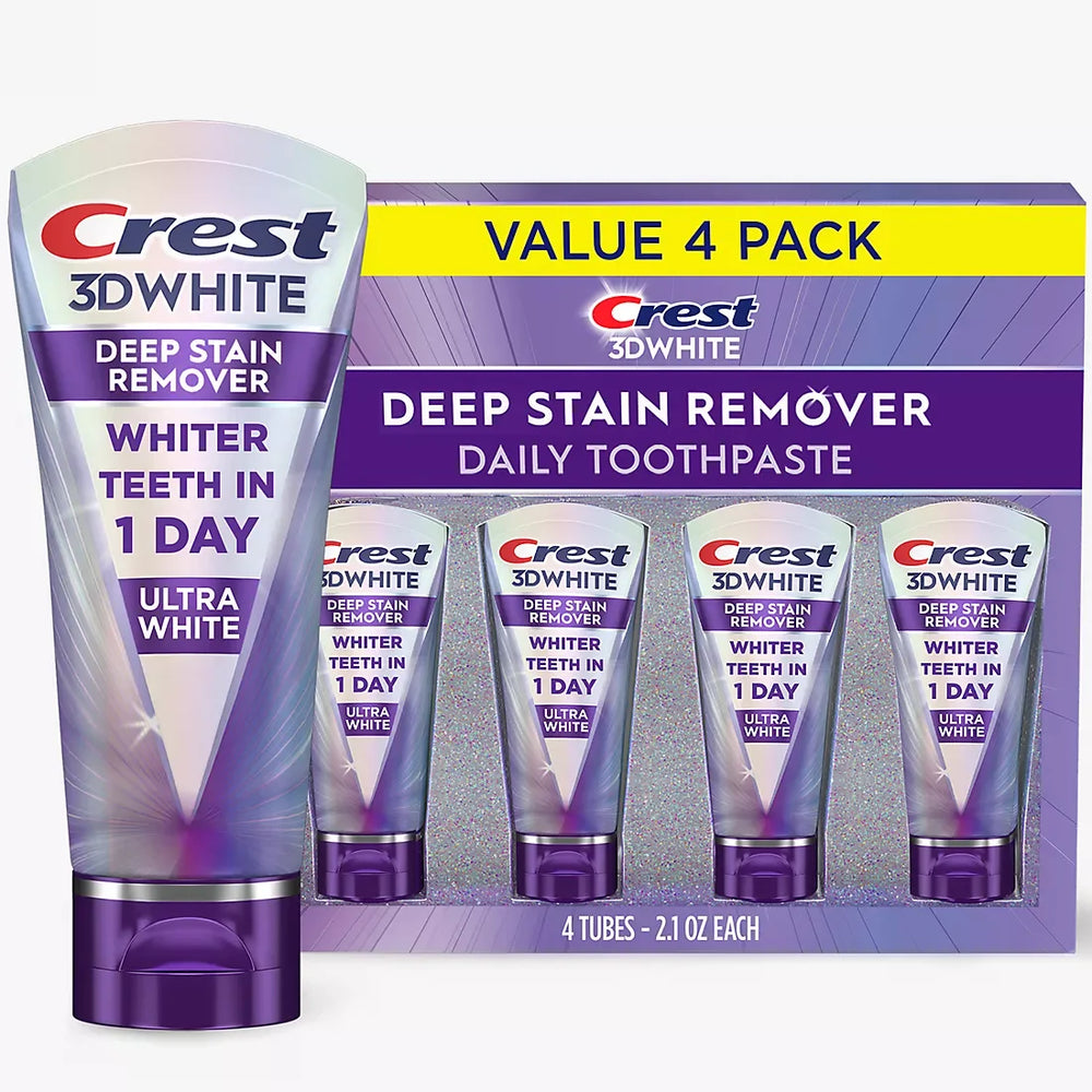 Crest 3DWhite Brilliance Deep Stain Remover Ultra White Toothpaste, 4 pk./2.1 oz. - USA MEGA SHOP