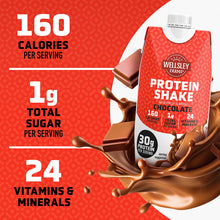 Wellsley Farms Protein Ready to Drink Shake, Chocolate, 30g Protein, 18 ct./11 fl. oz.