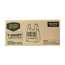 Thank-you T-shirt carry-out bag box, 1000 bags with 1/6 barrel