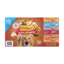 Purina Friskies gravy pleasers wet cat food variety pack, 60 cans, 5.5 oz each