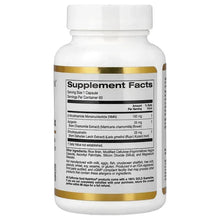 NMN Flavonoid Complex supplement bottle back label with Supplement Facts panel