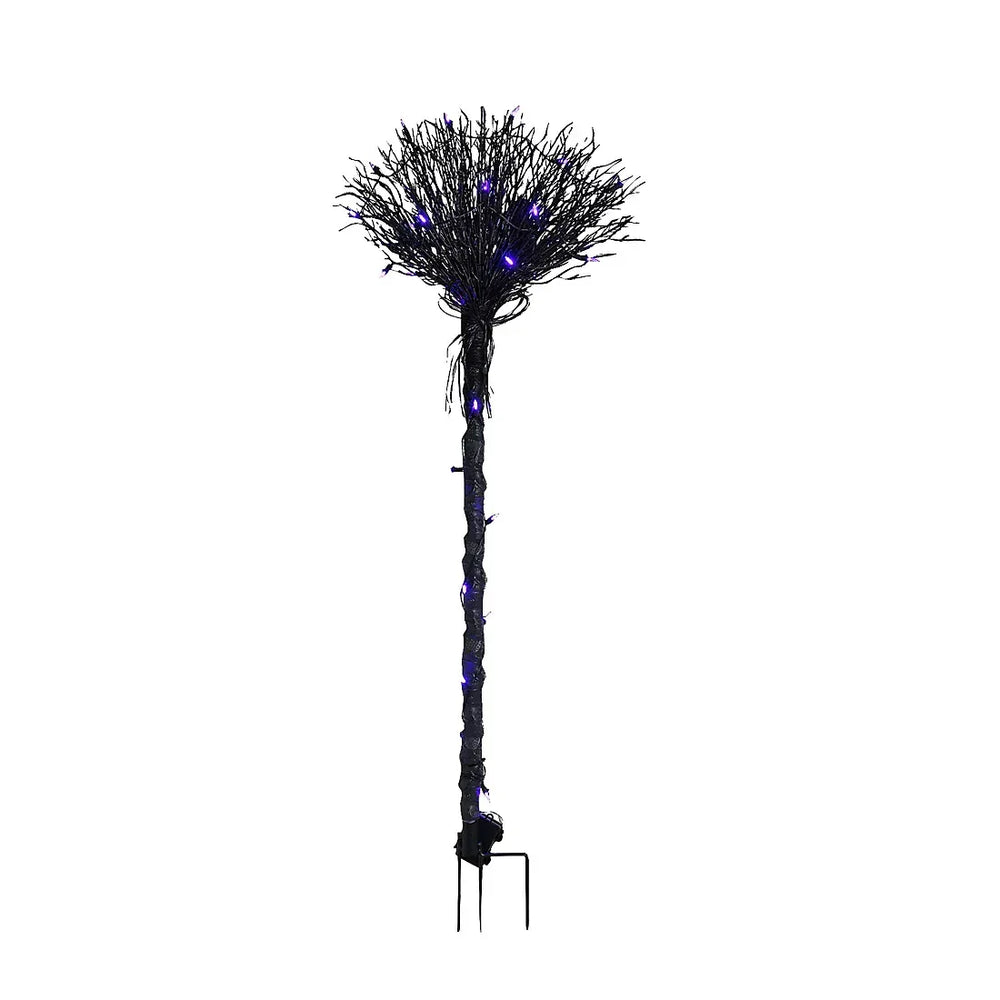 Berkley Jensen 50" Plastic Witch Broom Greeter with Waterproof LED Light - USA MEGA SHOP