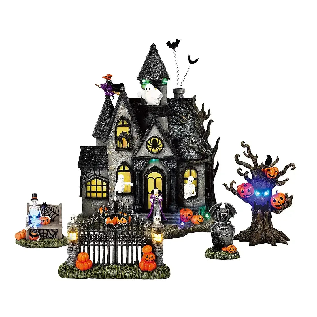 Berkley Jensen Resin Halloween Village Set of 5 - USA MEGA SHOP