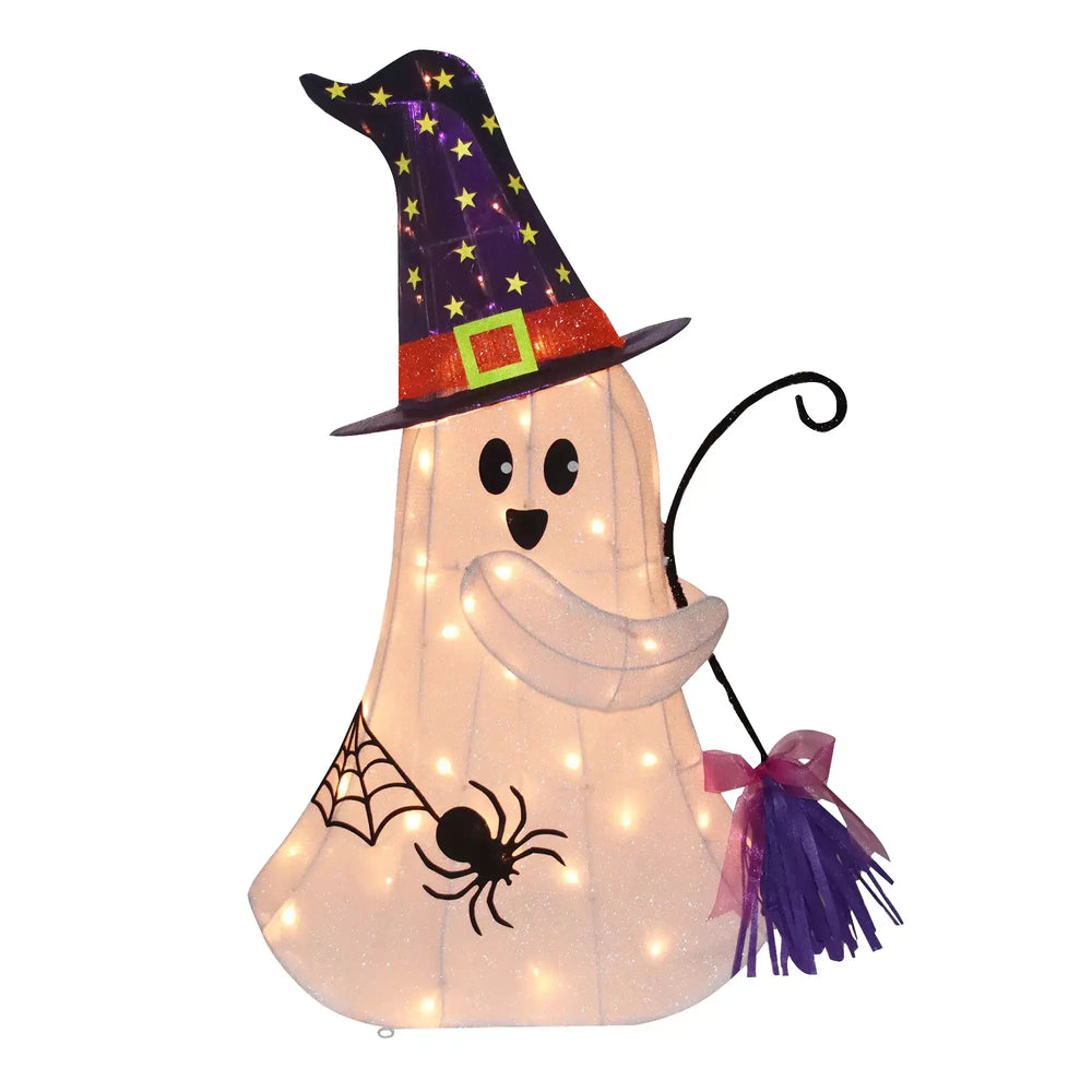 Berkley Jensen 36" Pre-lit White Ghost With Broom - USA MEGA SHOP