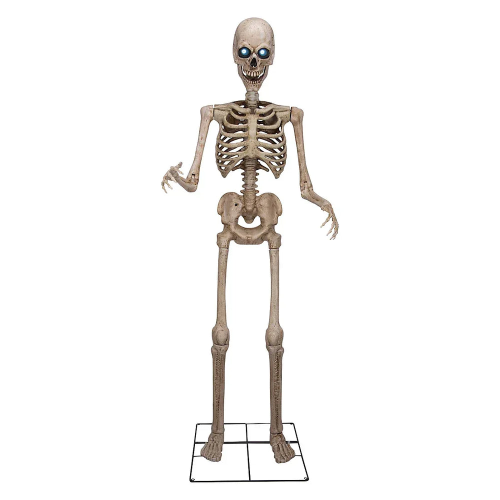 Berkley Jensen 8' Giant Poseable Skeleton with Lighted Eyes and Sound - USA MEGA SHOP