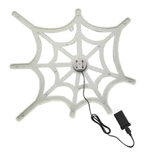 LED spider web light decoration with central controller and power cord, white bulbs
