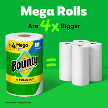 Mega roll paper towel canister, green label showing 4 rolls in 1