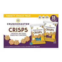 Crunchmaster variety snack pack crisps, baked rice crackers, 18-count box