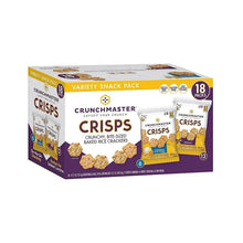 Crunchmaster variety snack pack crisps 18-count multipack box, side view