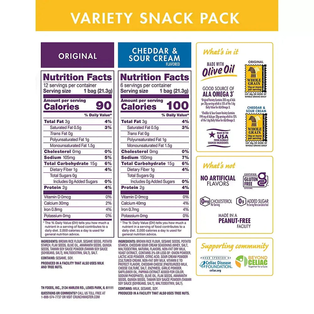 Introducing Crunchmaster Variety Snack Pack, 18 ct. - USA MEGA SHOP