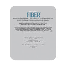 American Crew Fiber label on back of product container, details and ingredients text