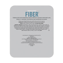 Hair styling fiber pucks back label on an American Crew Fiber tub