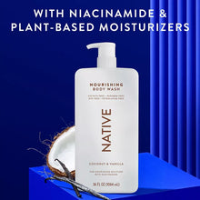 Nourishing body wash bottle with pump, coconut & vanilla, niacinamide