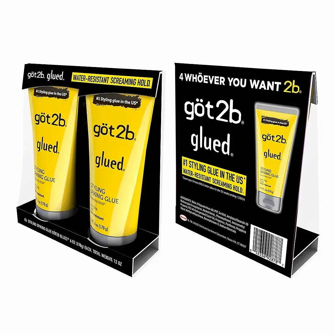 Got2b Glued Styling Spiking Hair Gel, 2 pk./6 oz.